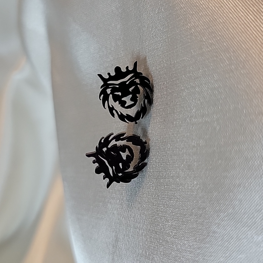Rastafari Lion 14k Gold Stud Earrings, Lion of Judah, unisex - Picture 3 of 10